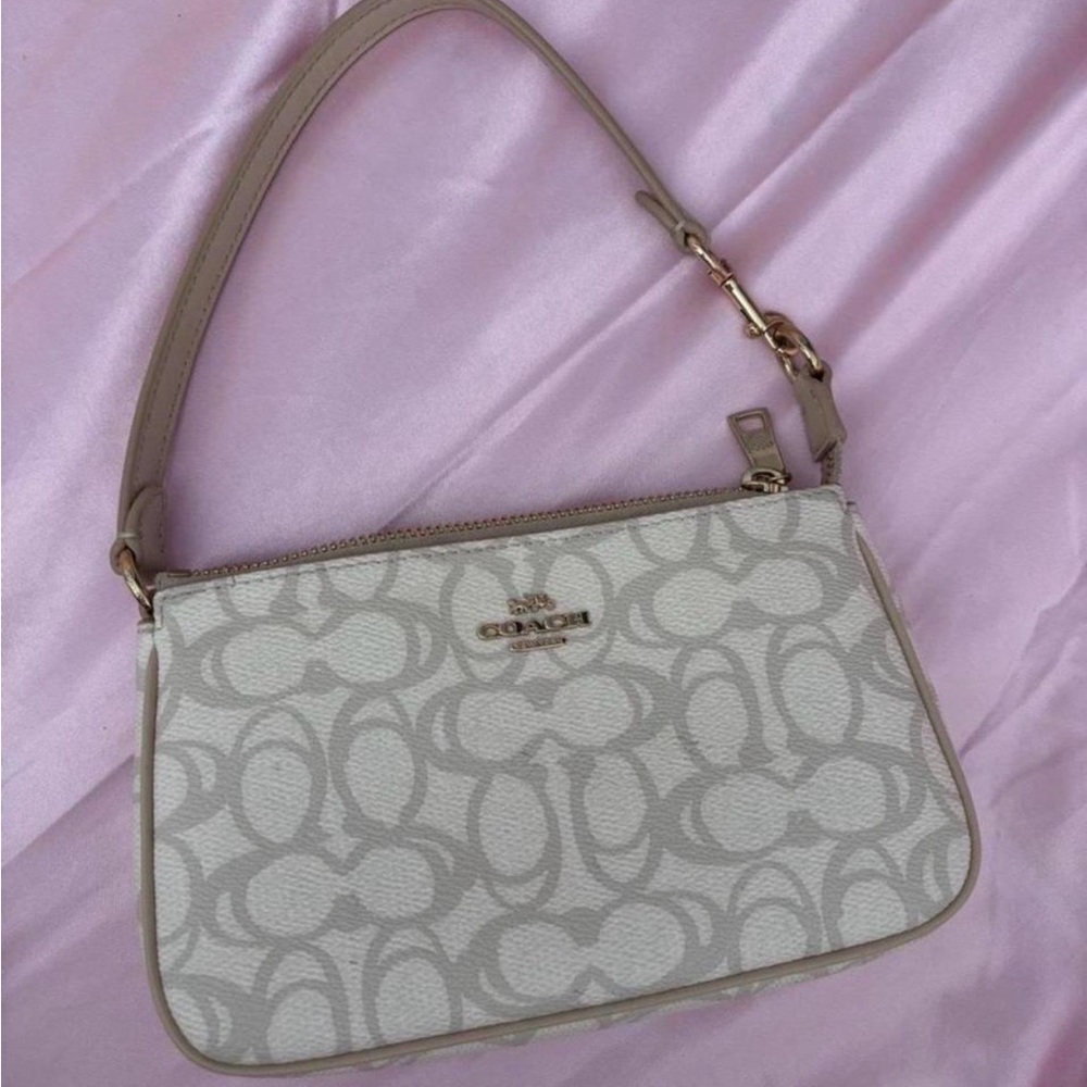 Coach Light Gray Signature Shoulder Bag